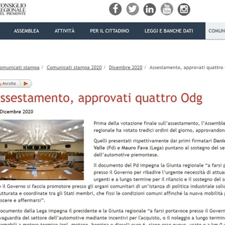 Il Consiglio regionale del Piemonte impegna la Giunta a supportare circoli e associazioni